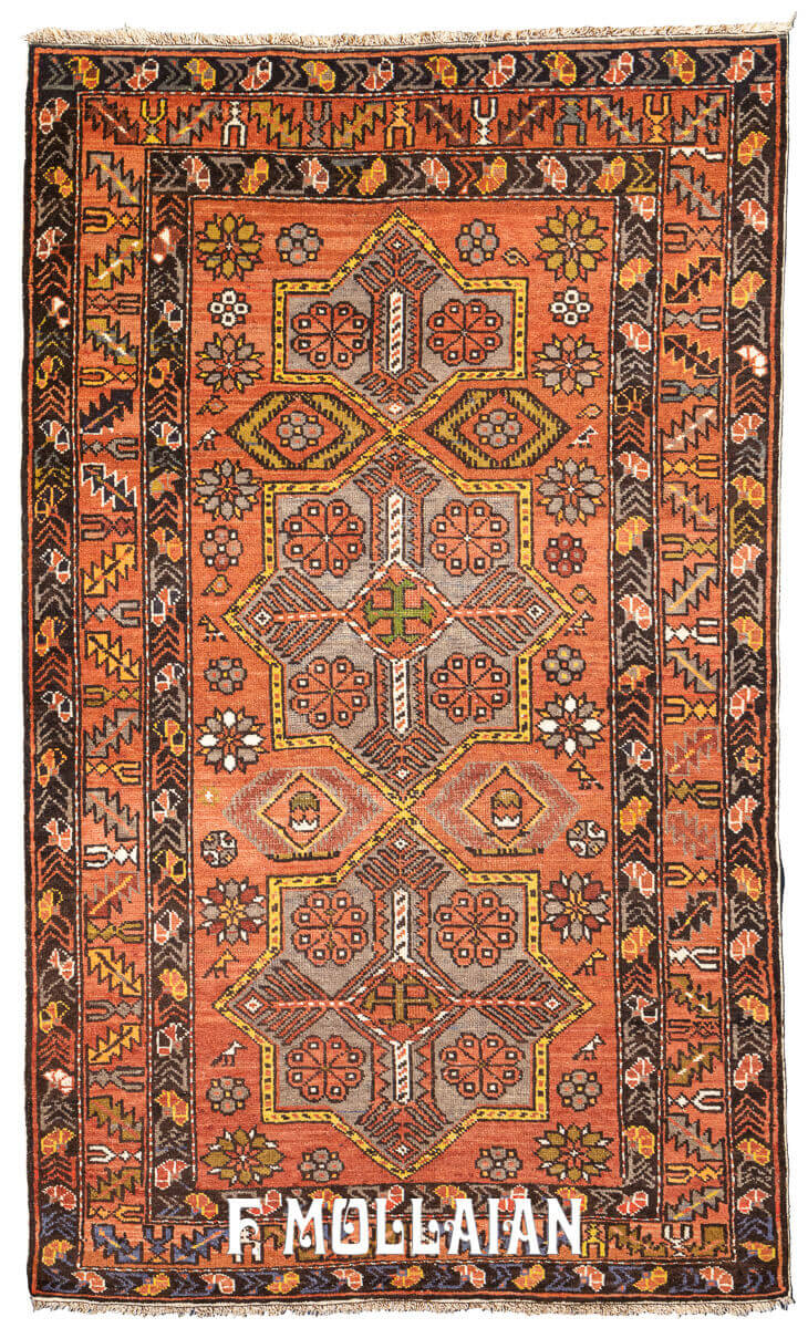 Antique Akstafa Caucasian Rug Red Color n°:9177